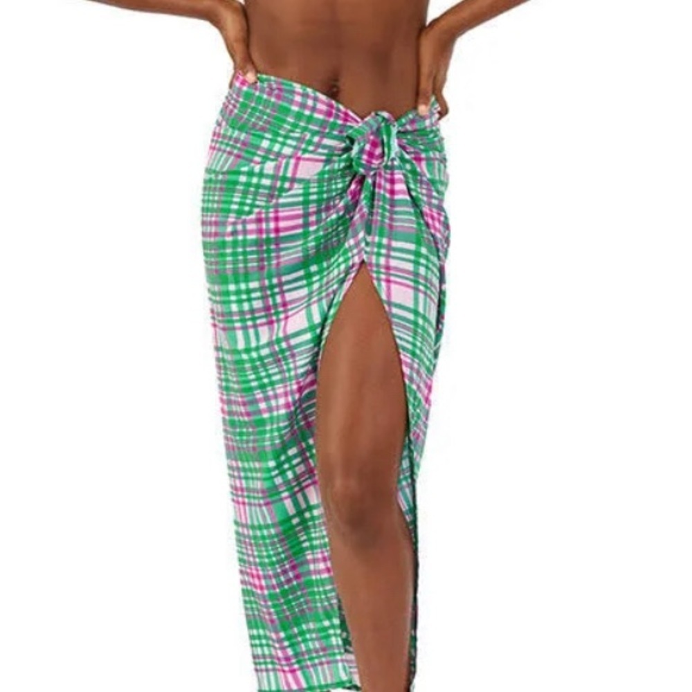 Plush Plaid Sarong Skirt - NWOT - Size L